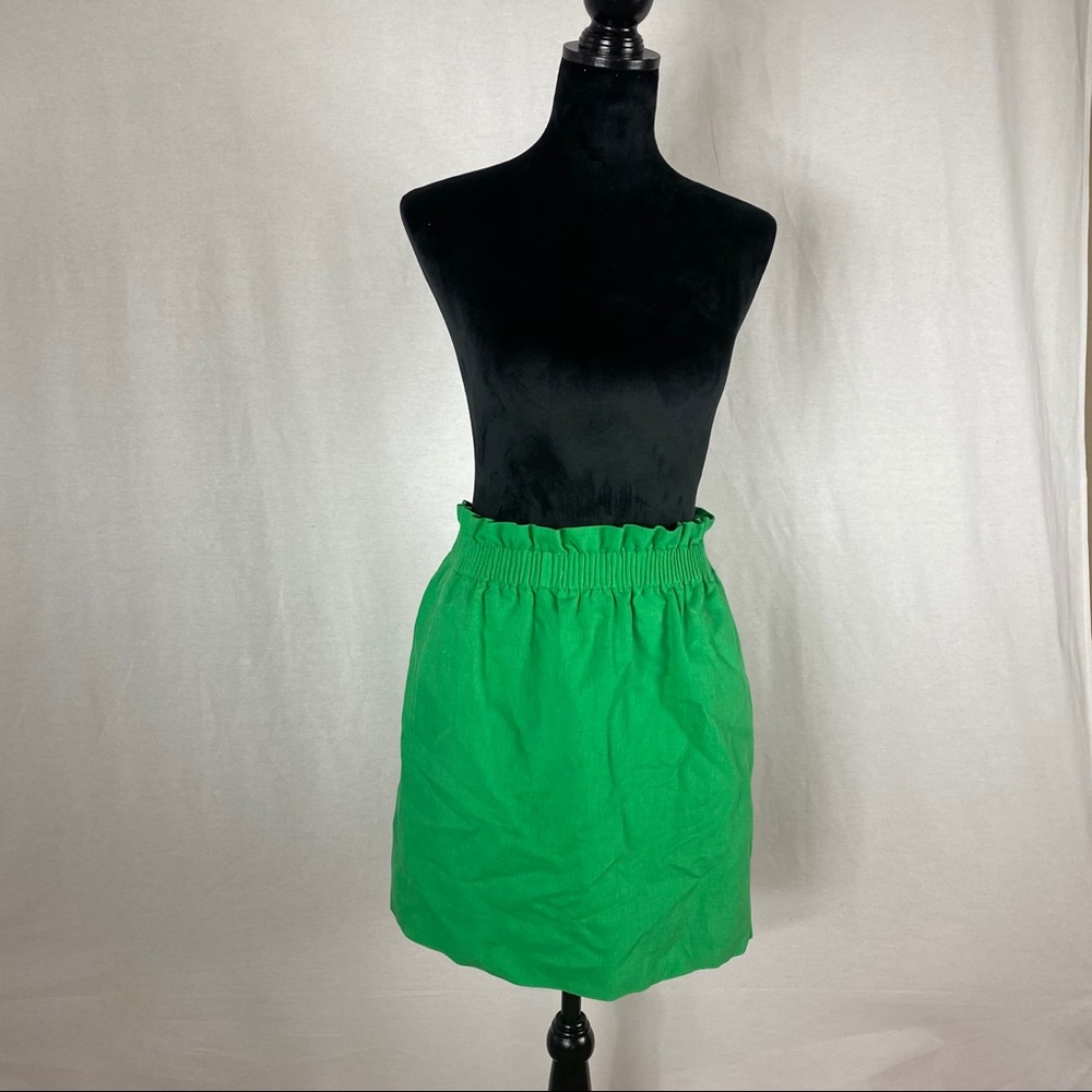 J Crew Emerald Green Ruched Skirt Sz.4